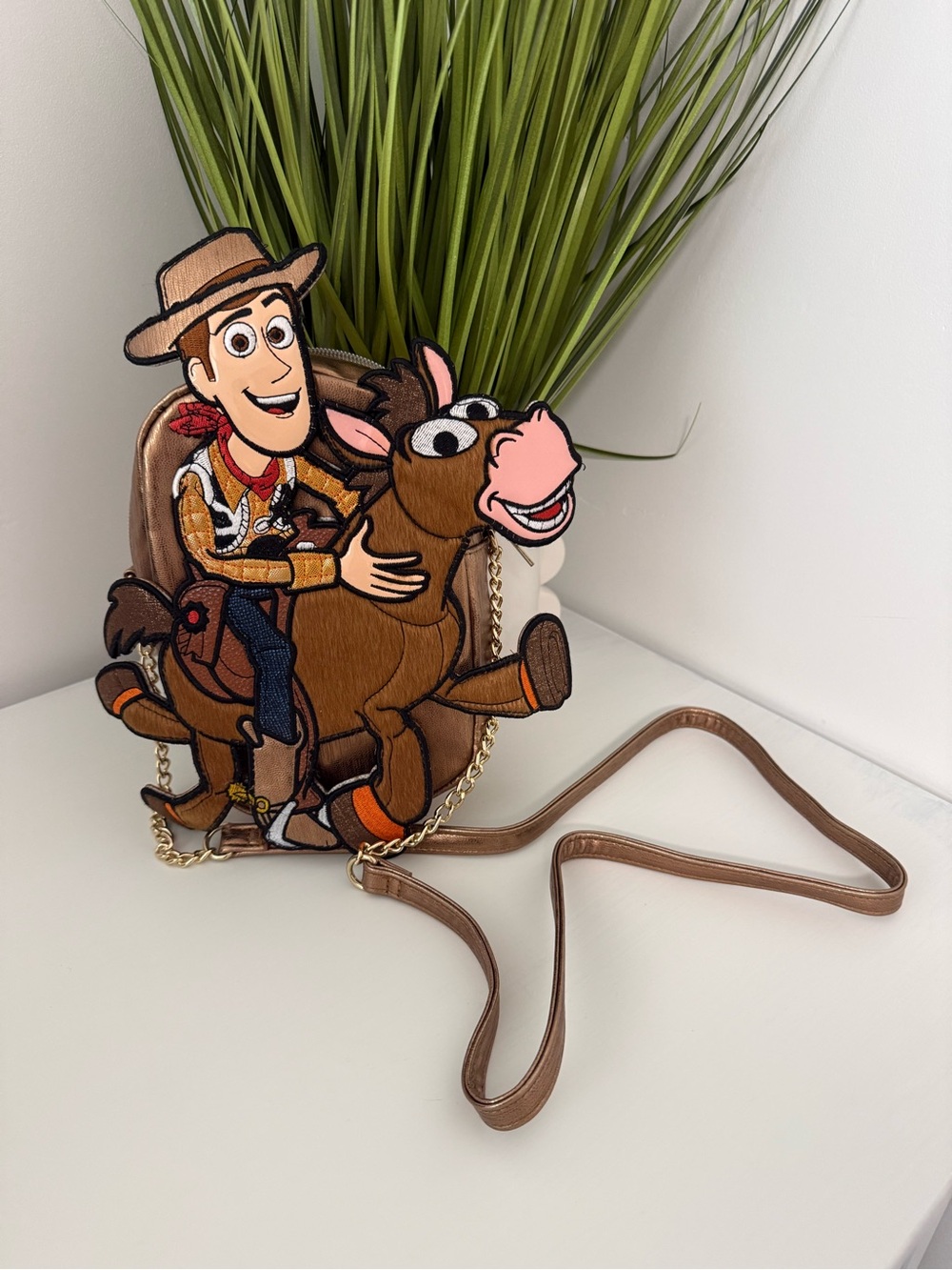 RARE Danielle Nicole Disney Toy Story Woody Crossbody Bag Brown